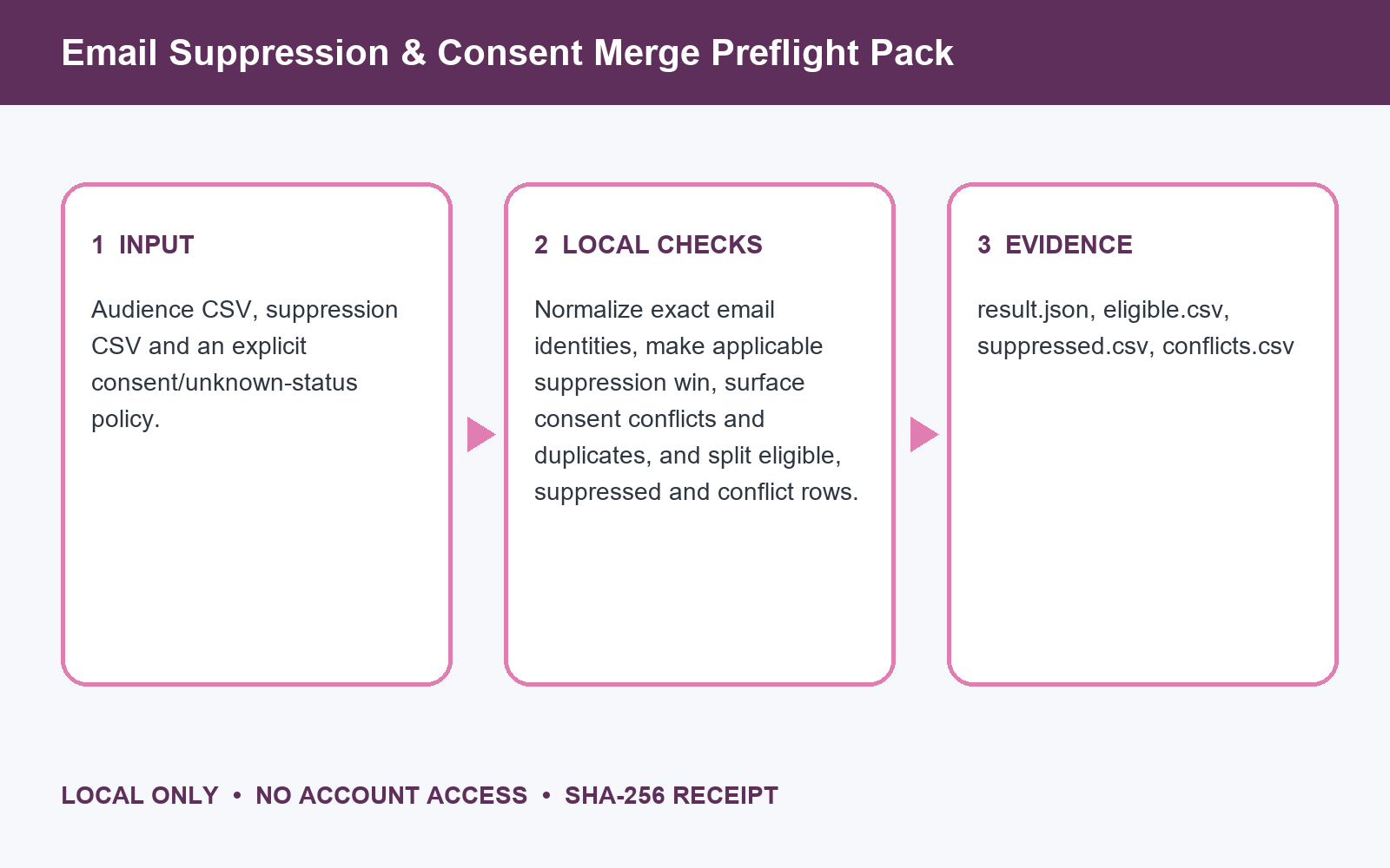 Email Suppression & Consent Merge Checker preview