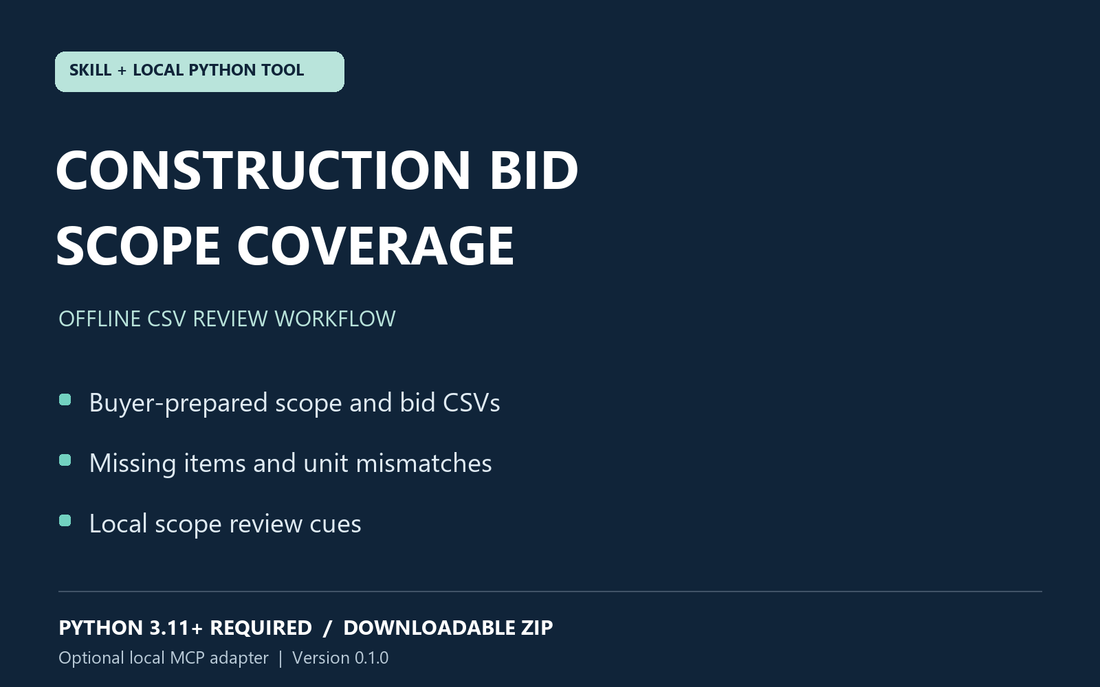 Bid Scope Coverage Preflight — Contractor Quote Gap Checker preview