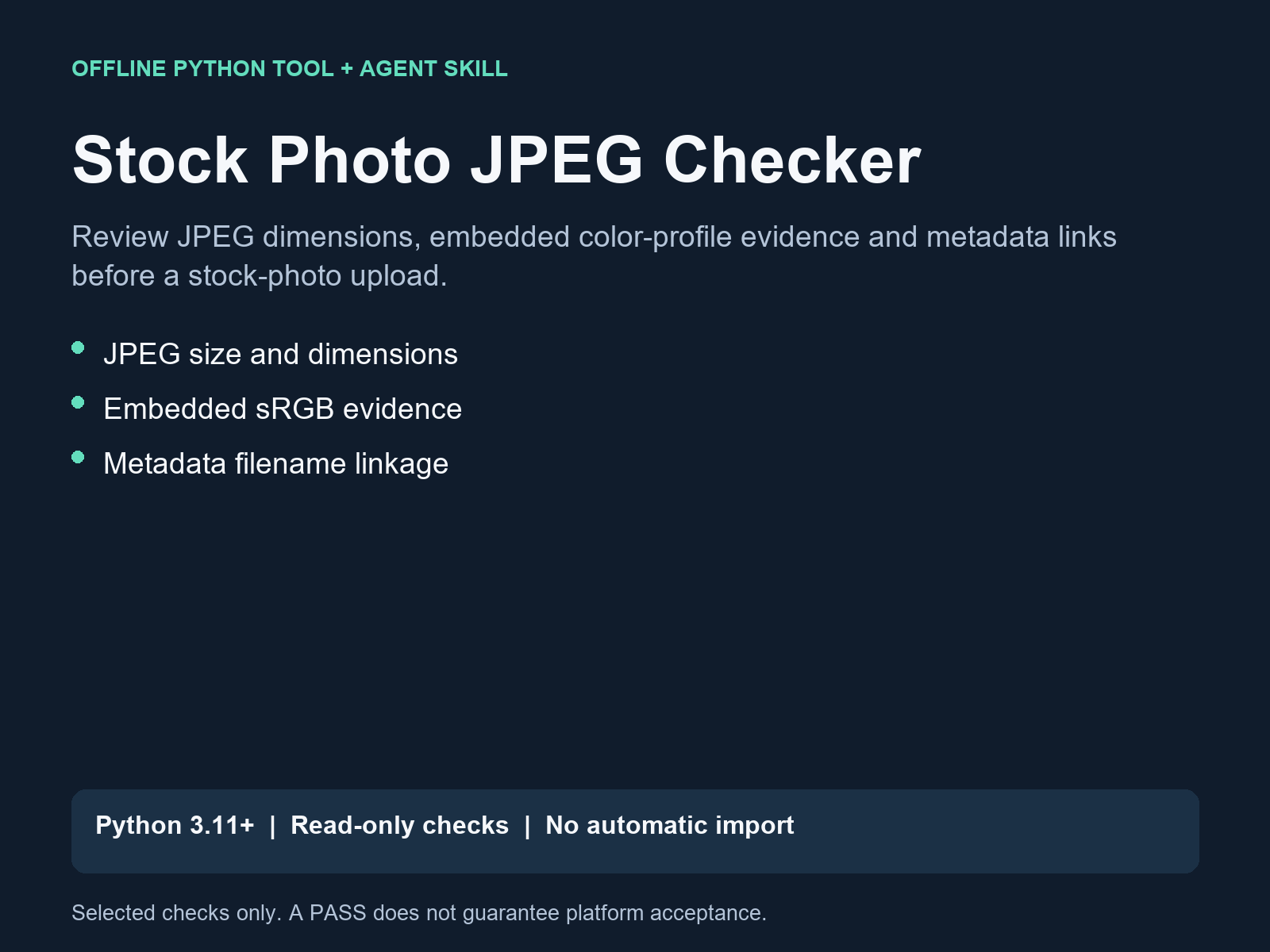 Stock Photo JPEG Checker Preflight preview