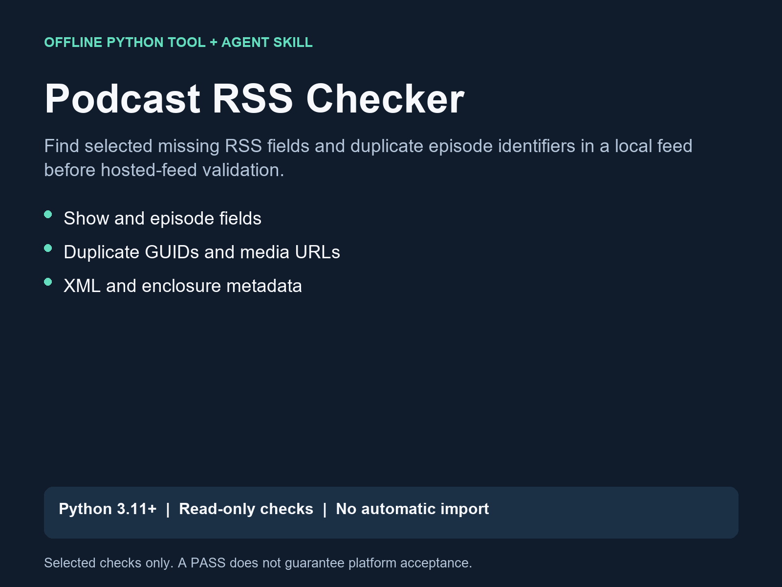 Podcast RSS Checker Preflight preview