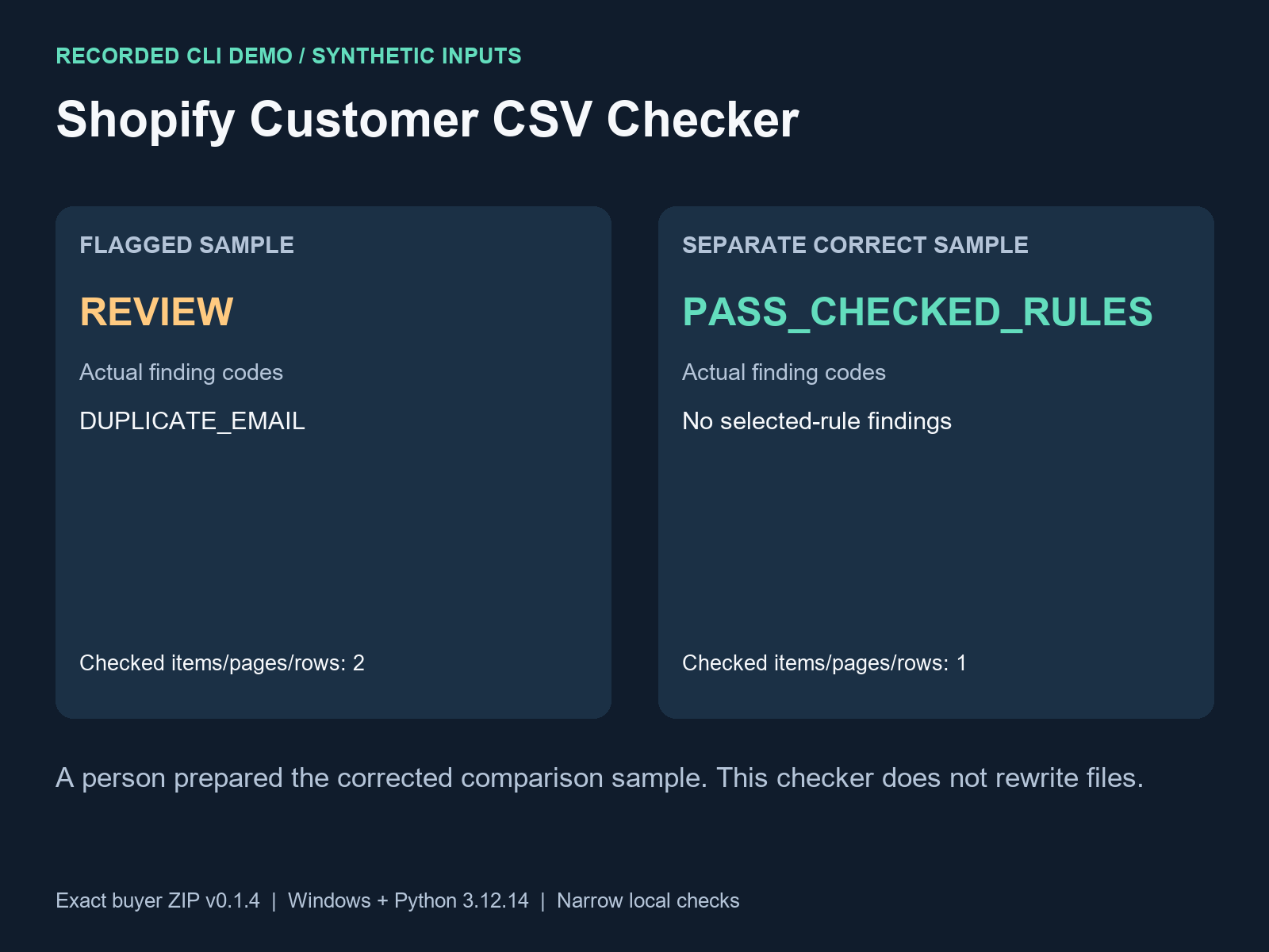 Shopify Customer CSV Checker Preflight screenshot 2
