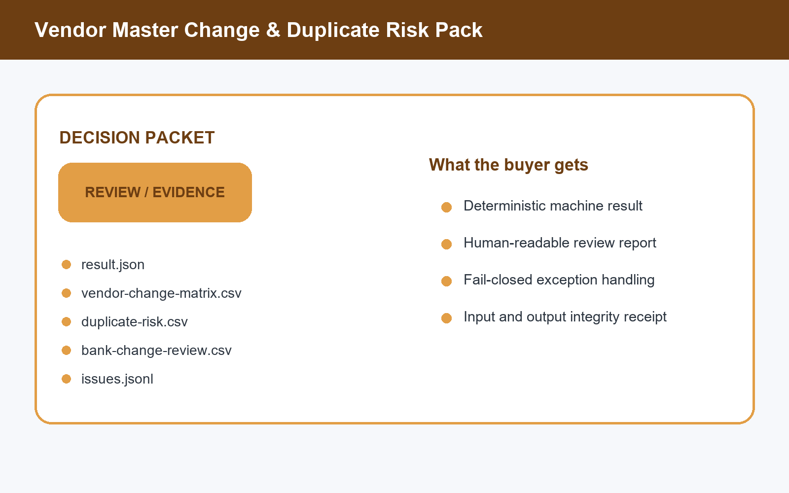 Vendor Master Change & Duplicate Risk Pack screenshot 2