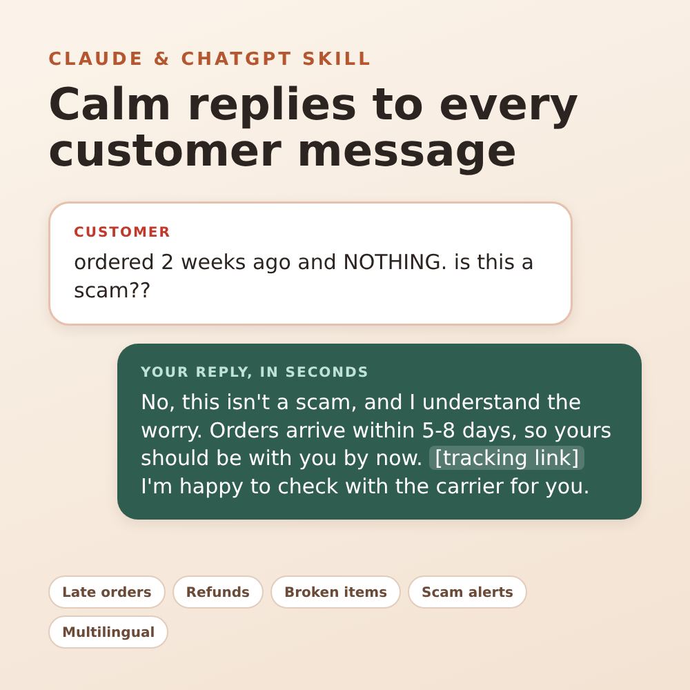 KindReply – Customer Reply Writer for Etsy & Shopify Sellers preview