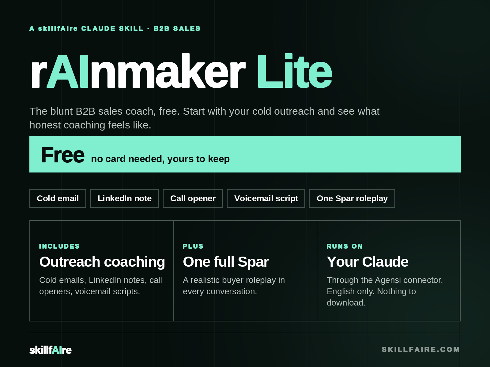 rAInmaker Lite: Blunt Cold Outreach Coach screenshot 1