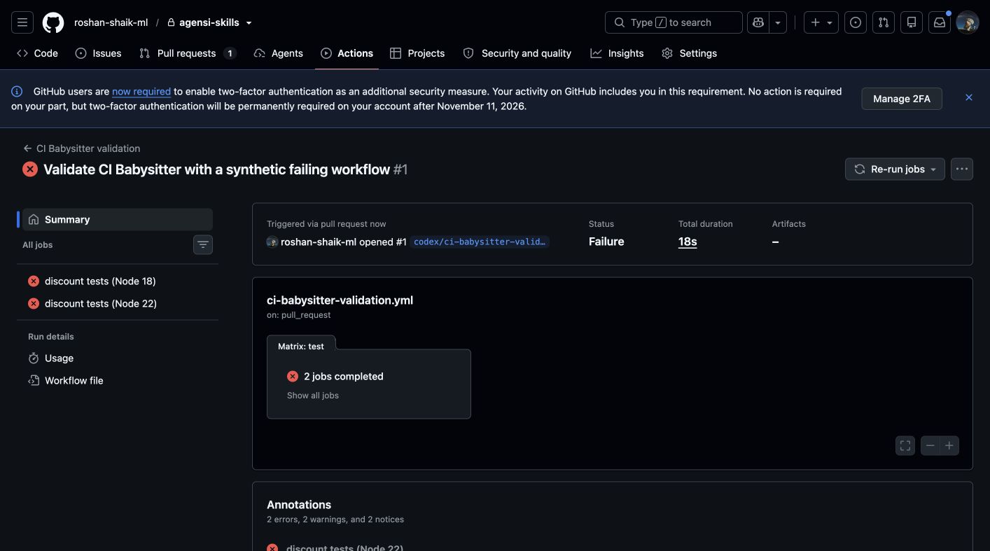 CI Babysitter: Fix Failing PR Checks preview