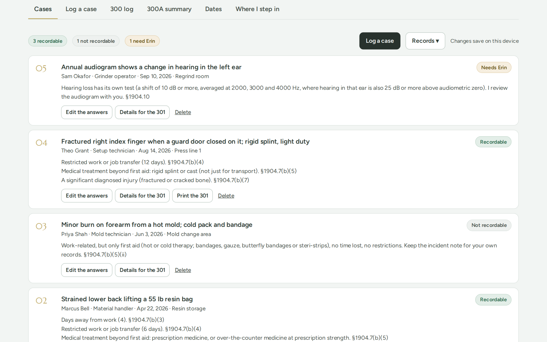The Safety Log by Glover & Co. screenshot 3