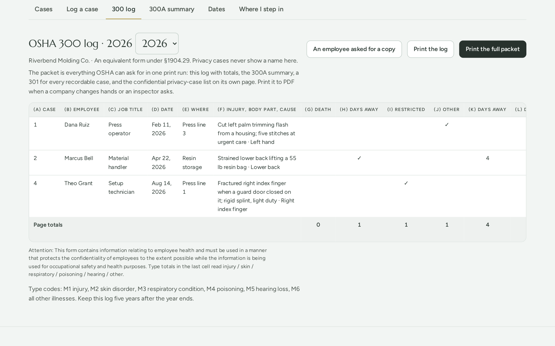 The Safety Log by Glover & Co. screenshot 4