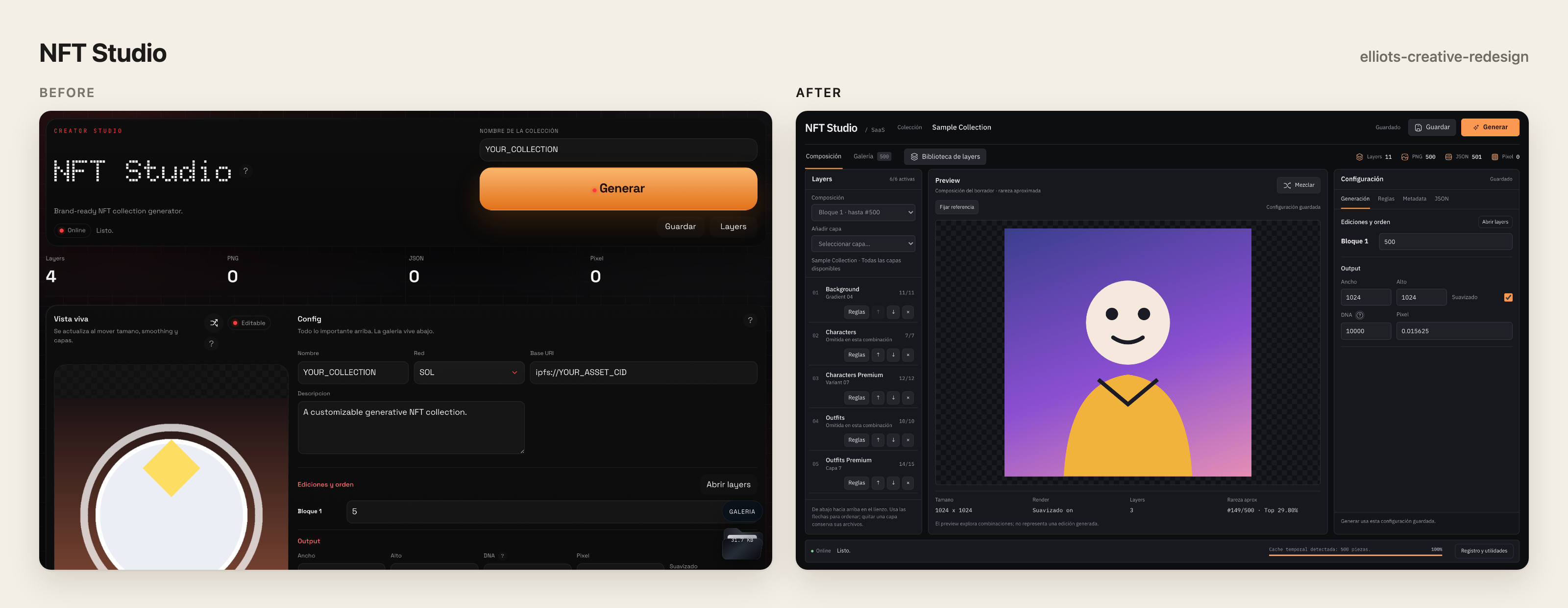 Elliot's Creative Redesign preview