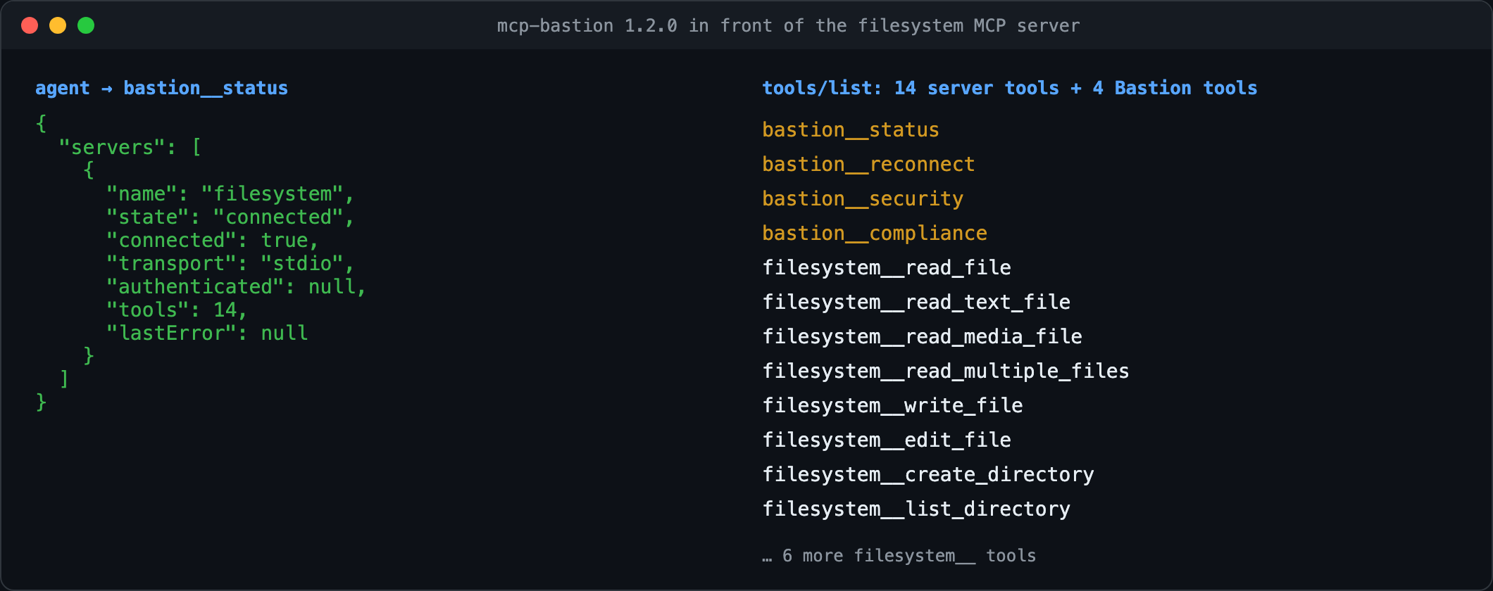 mcp-bastion: Self-Healing, Secure MCP Server Proxy screenshot 2
