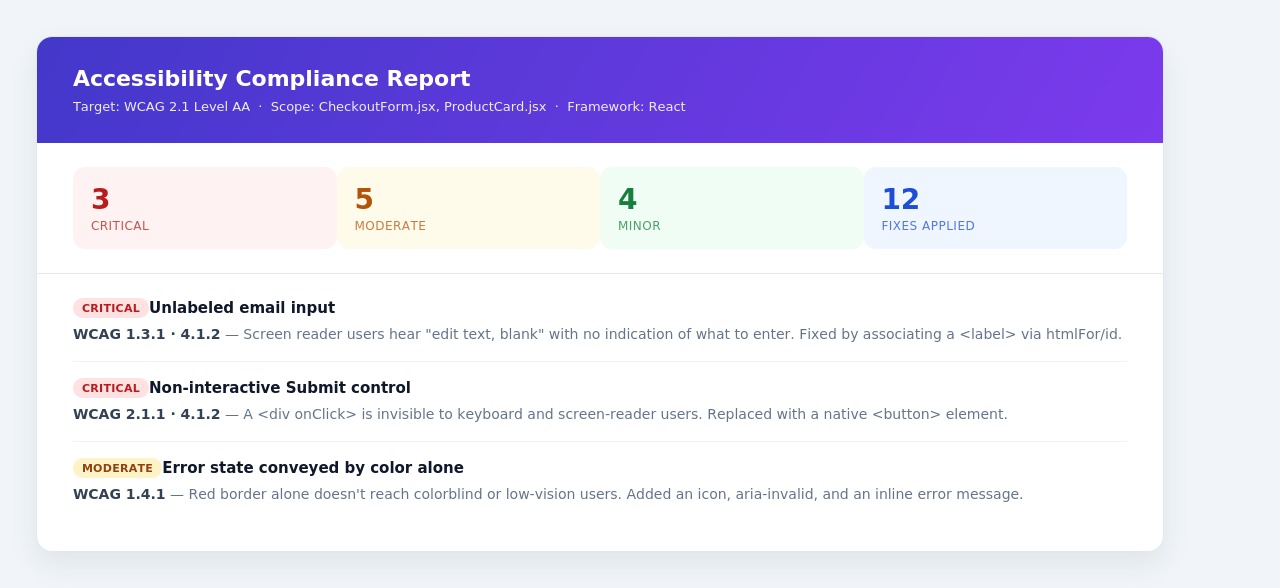 Accessibility Compliance Agent screenshot 2