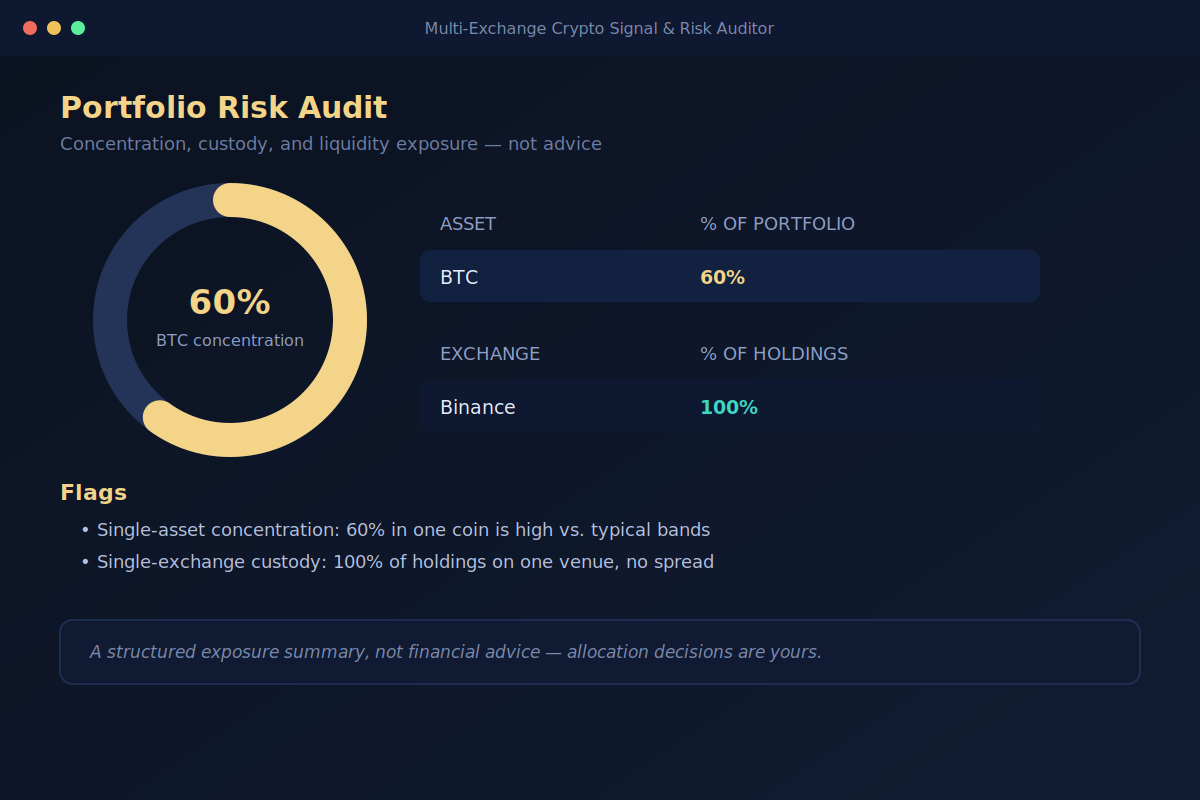 Multi-Exchange Crypto Signal & Risk Auditor screenshot 3