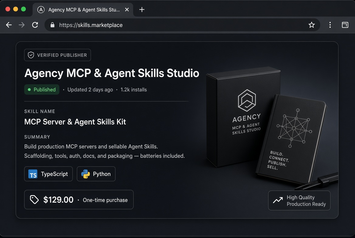 Agency MCP & Agent Skills Studio preview