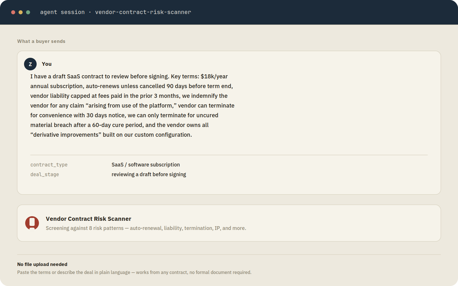 Vendor Contract Risk Scanner preview