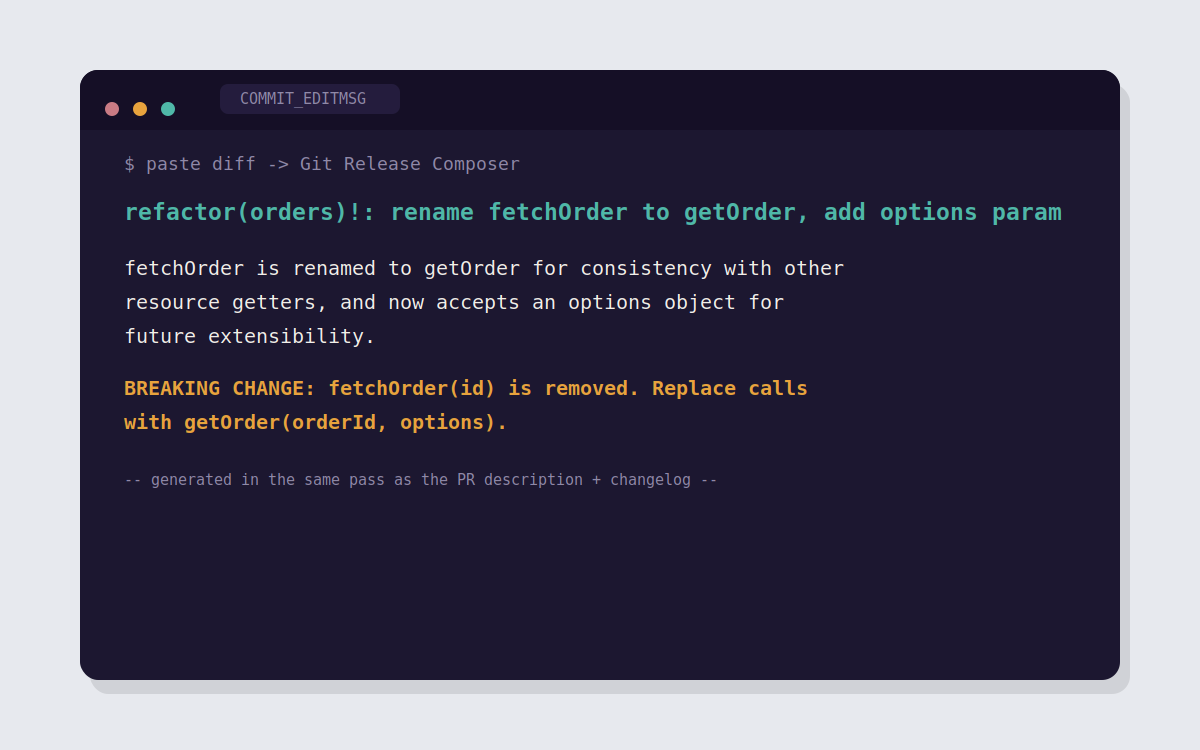 Git Release Composer preview