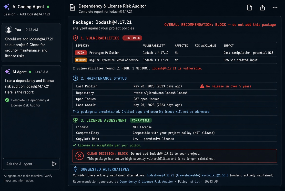 Dependency & License Risk Auditor preview