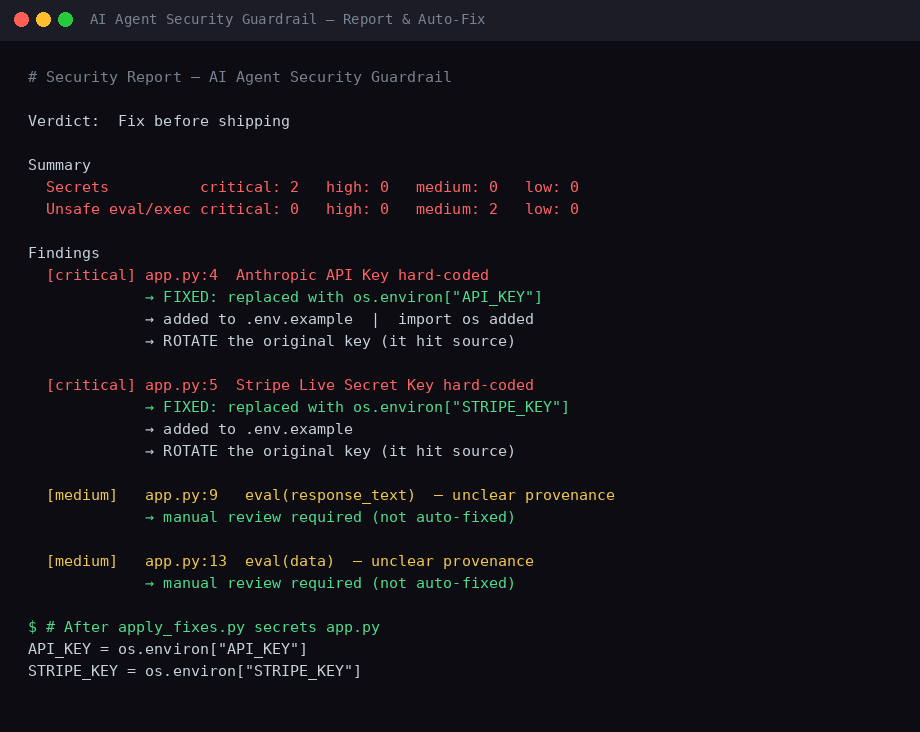 AI Agent Security Guardrail screenshot 2