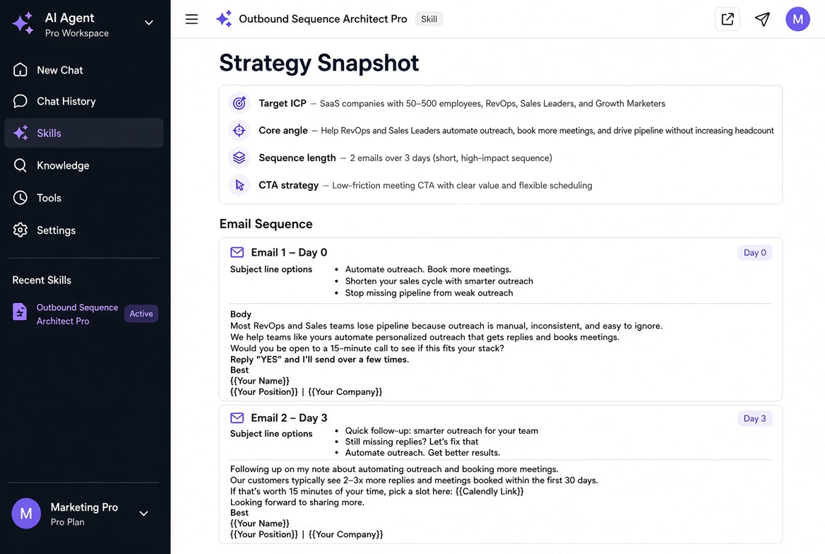 Outbound Sequence Architect Pro preview