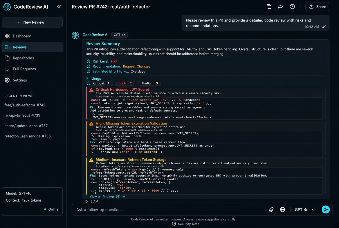Code Reviewer Pro — PR & Security Standards screenshot 2