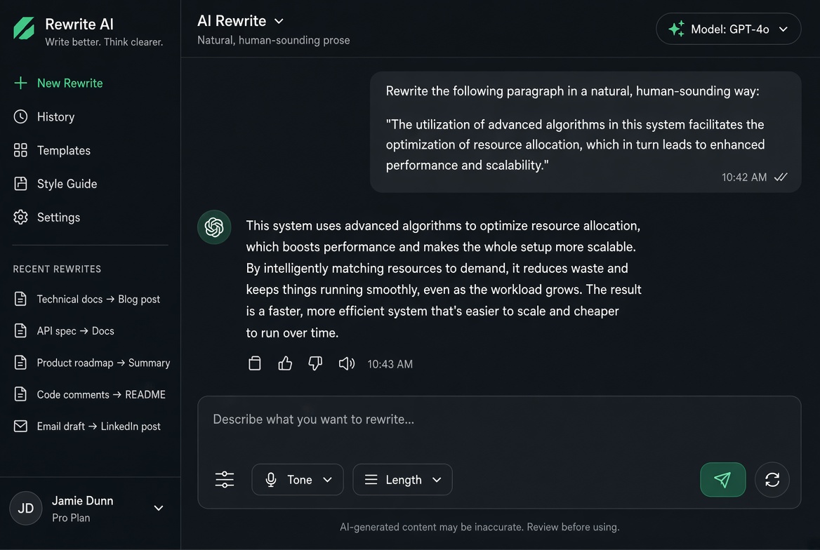Humanize Writing — Natural AI Text Rewriter screenshot 2