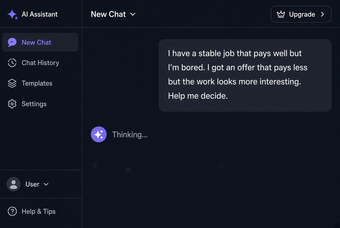Future-Self Decision Engine — Regret Minimizer preview