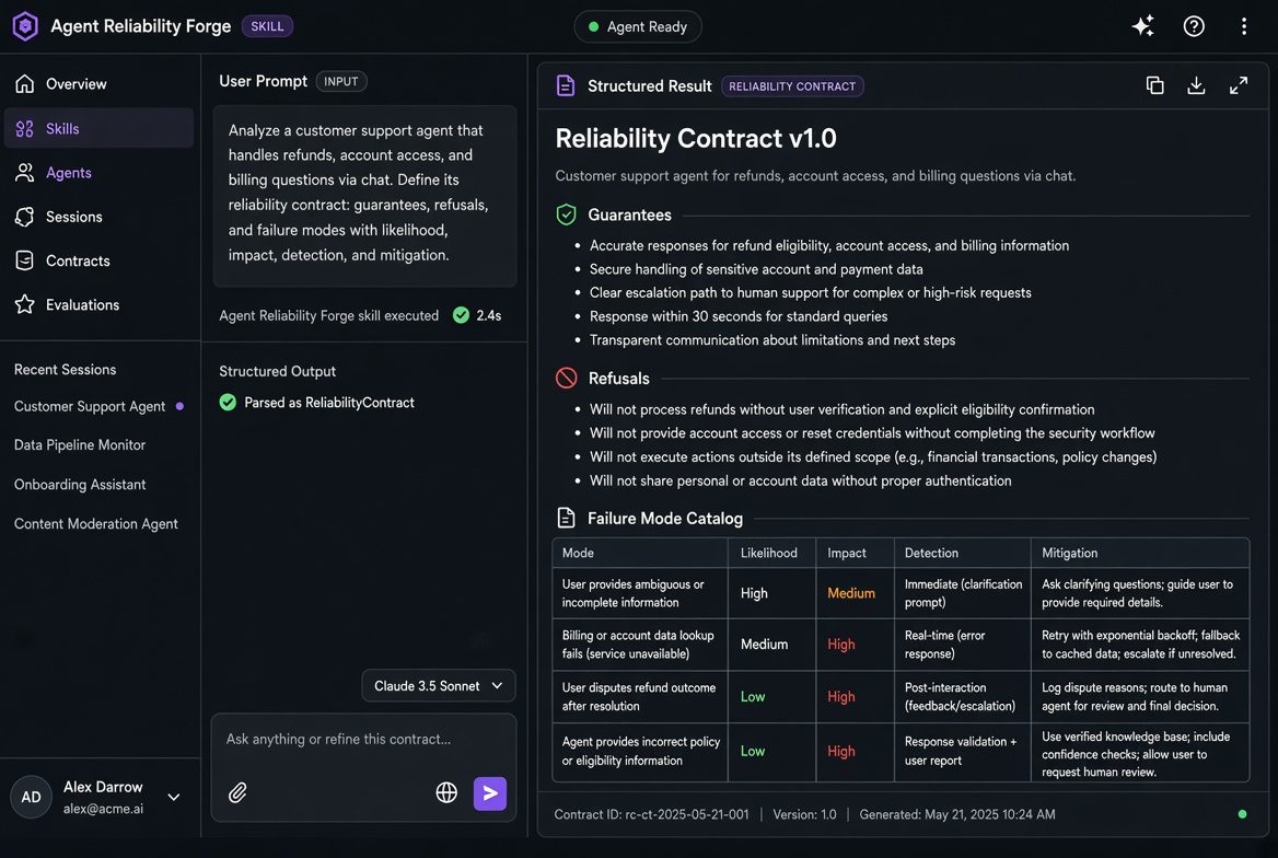 Agent Reliability Forge preview