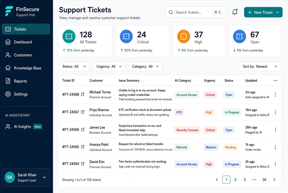 AI Customer Support (Fintech) screenshot 2