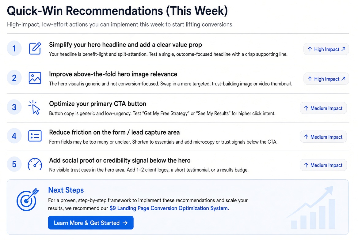 AI Landing Page Conversion System screenshot 3