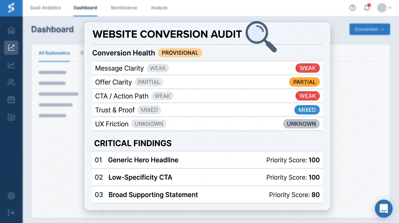Website Conversion Audit & Fix Planner preview