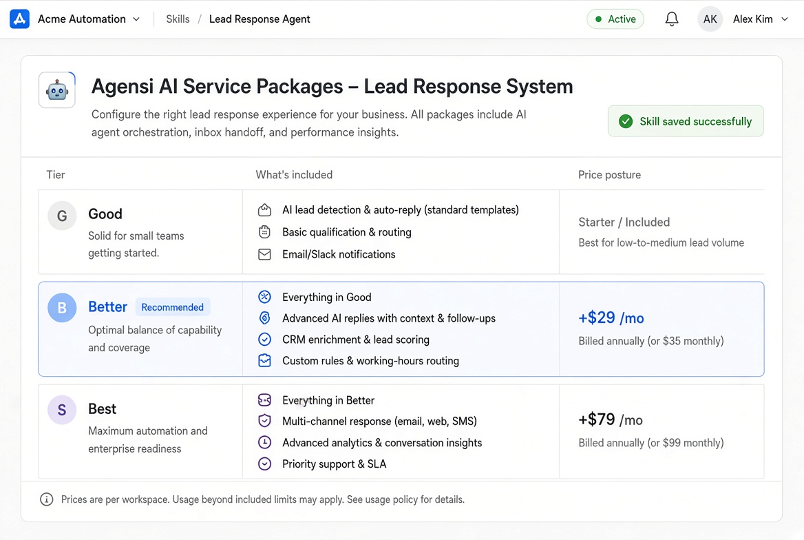 Agensi AI Service Packages screenshot 4