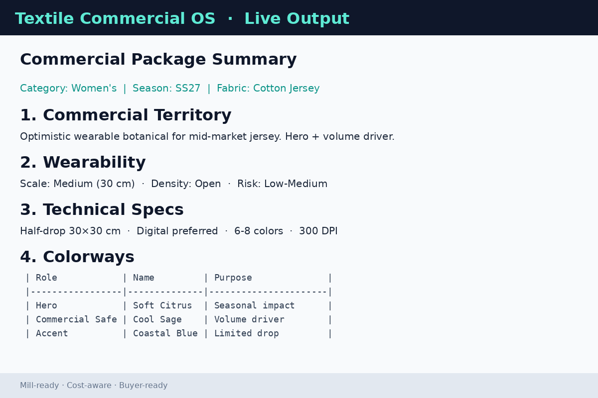 Textile Commercial OS preview
