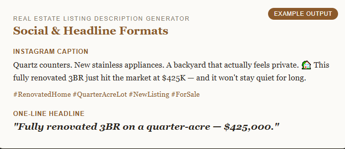 Real Estate Listing Description Generator screenshot 2