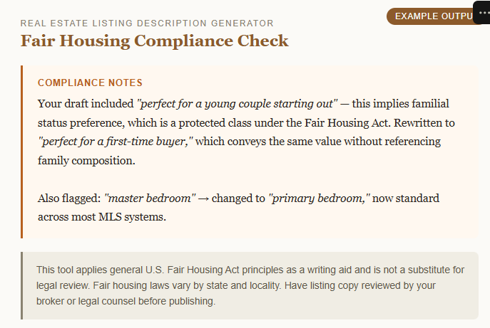 Real Estate Listing Description Generator screenshot 3