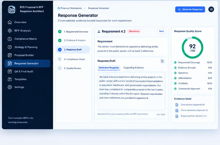 B2B Proposal RFP Response Architect screenshot 3