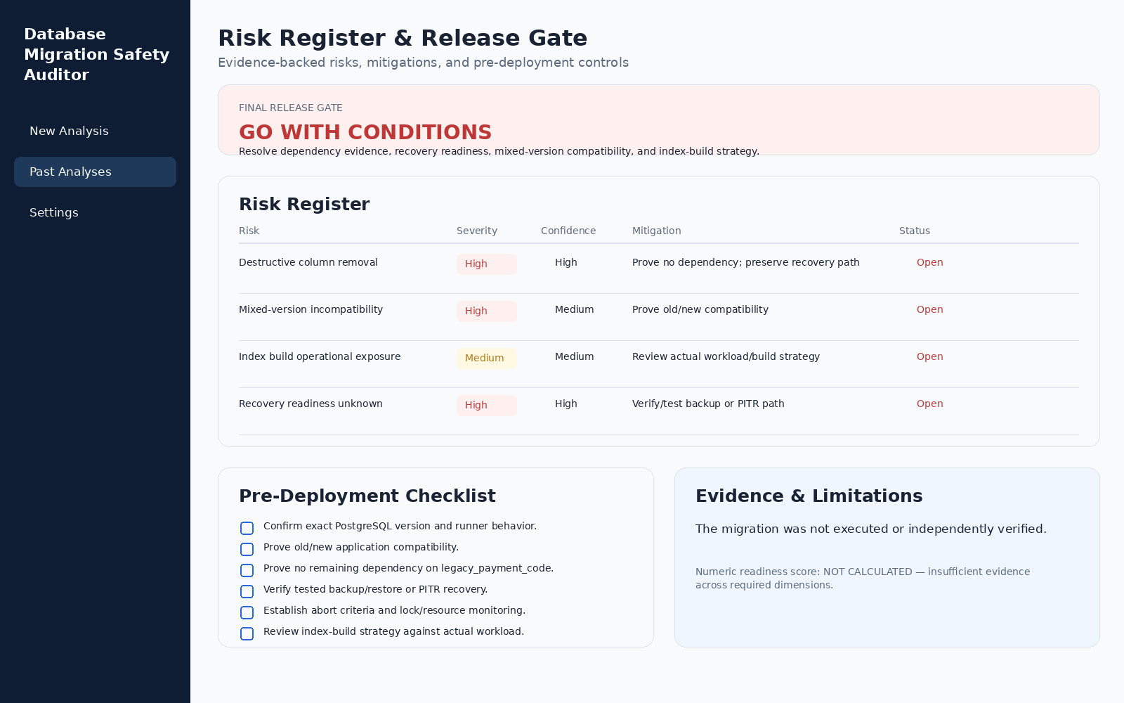 Database Migration Safety Auditor screenshot 2