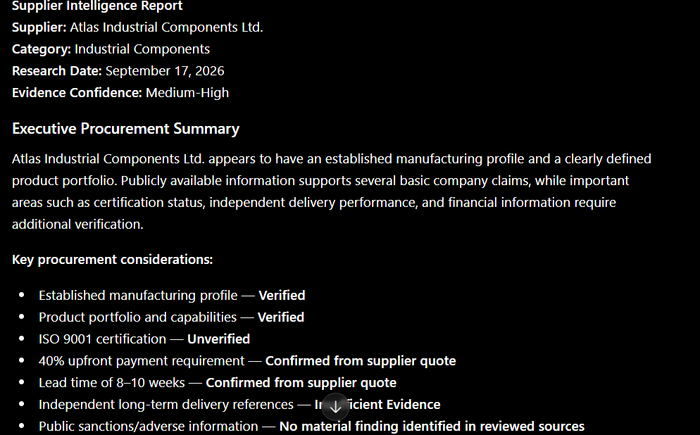 B2B Procurement Vendor Intelligence Analyst preview