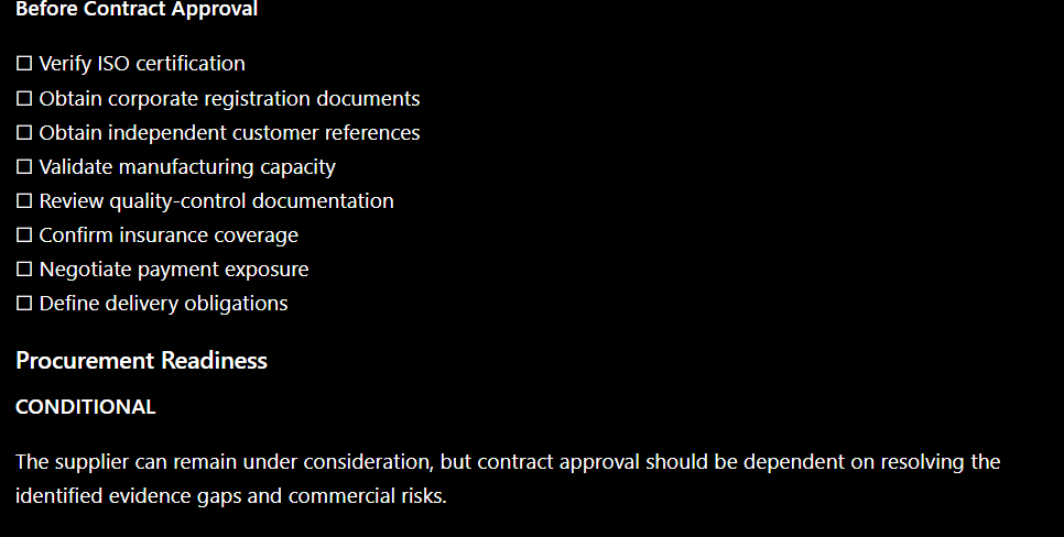 B2B Procurement Vendor Intelligence Analyst screenshot 4