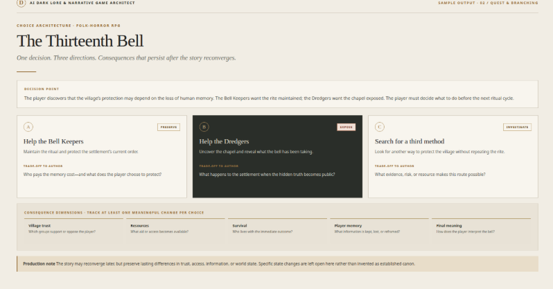 Dark Lore And Narrative Game Architect screenshot 2