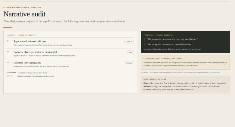 Dark Lore And Narrative Game Architect screenshot 3