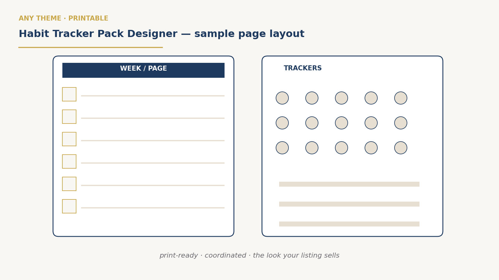 Habit Tracker Pack Designer preview