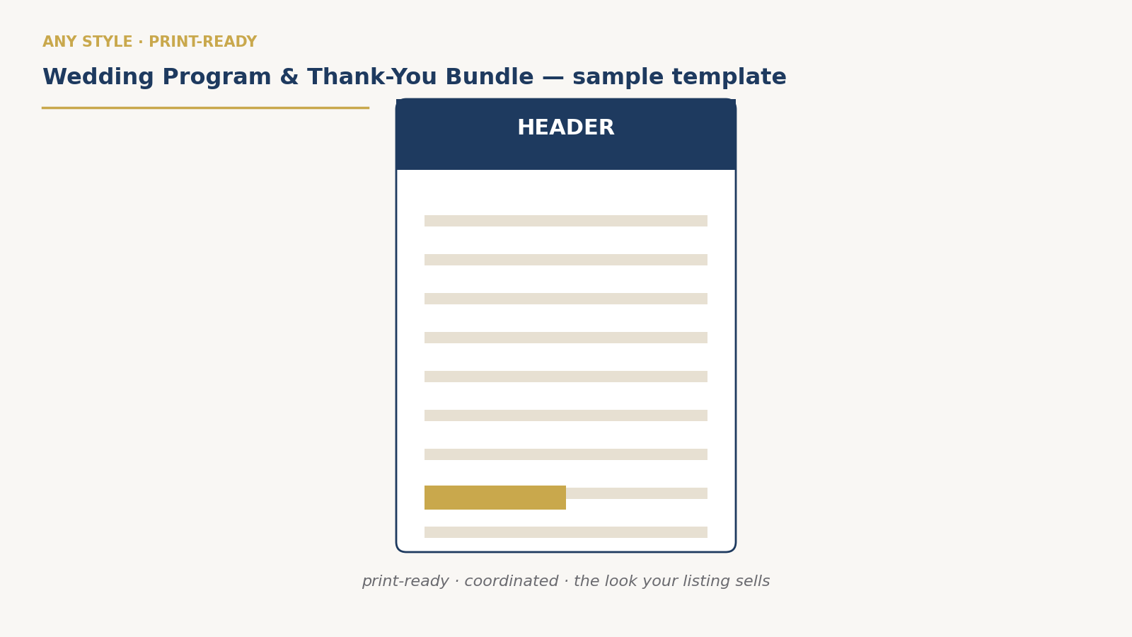 Wedding Program & Thank You Bundle preview
