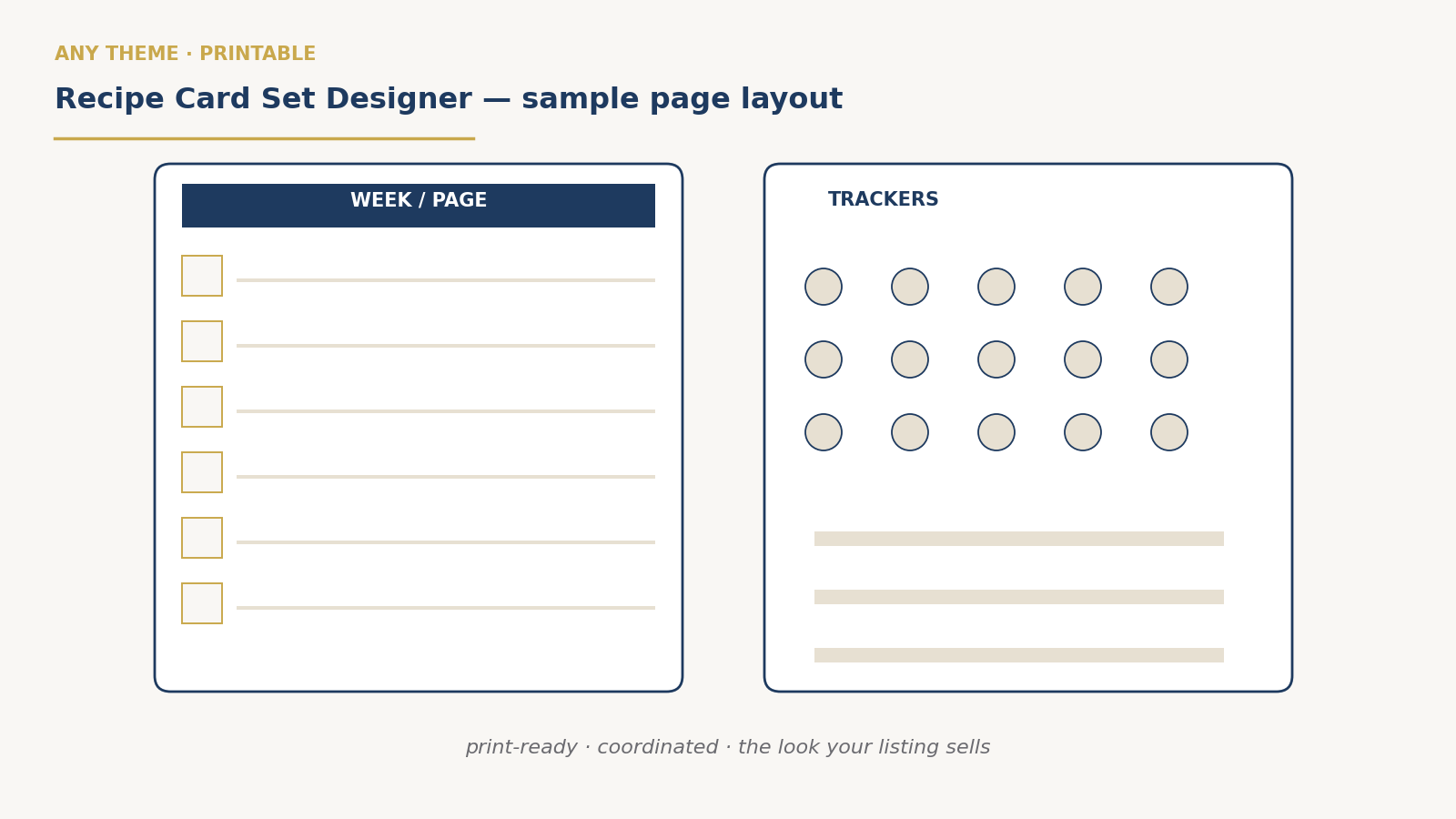 Recipe Card Set Designer preview