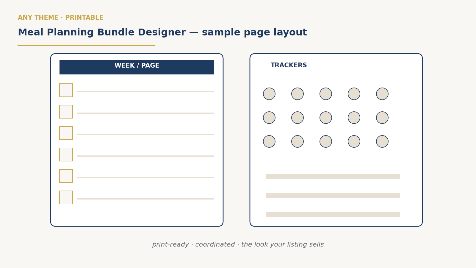 Meal Planning Bundle Designer preview