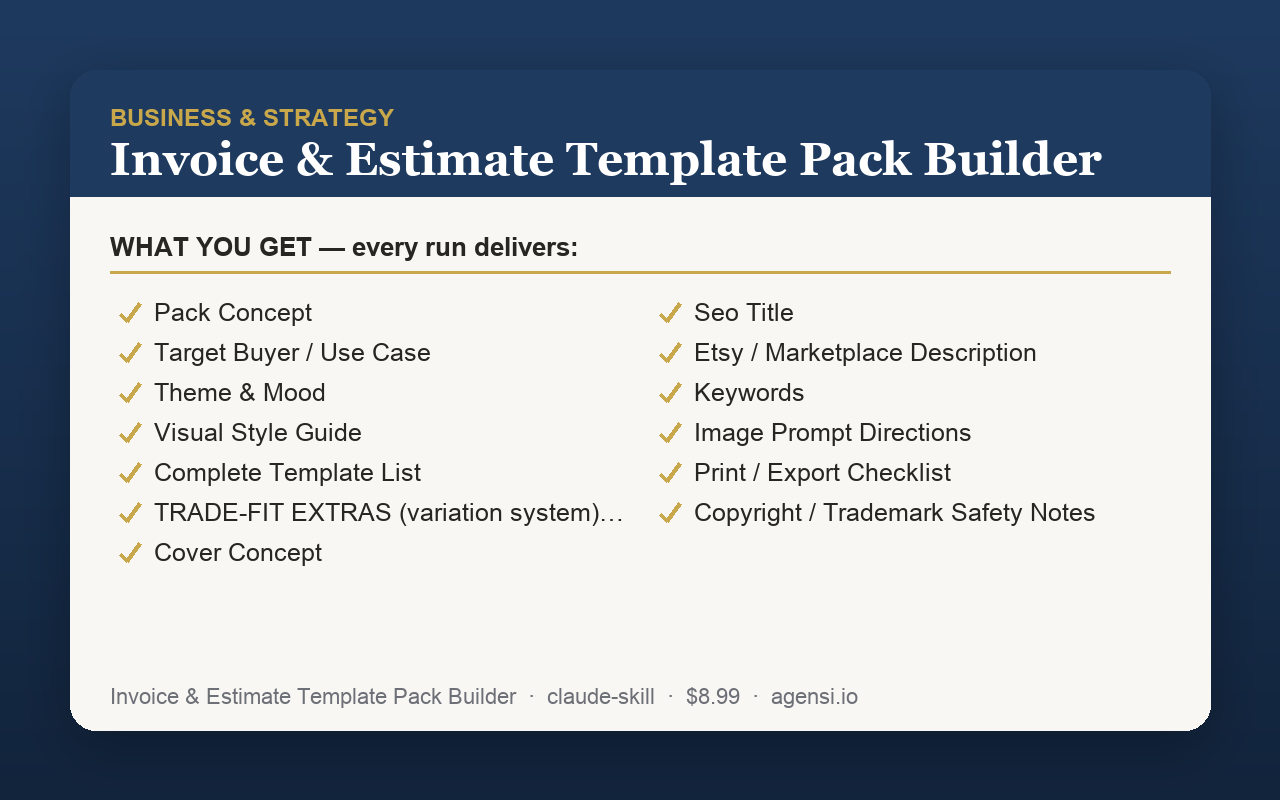 Invoice & Estimate Template Pack Builder preview