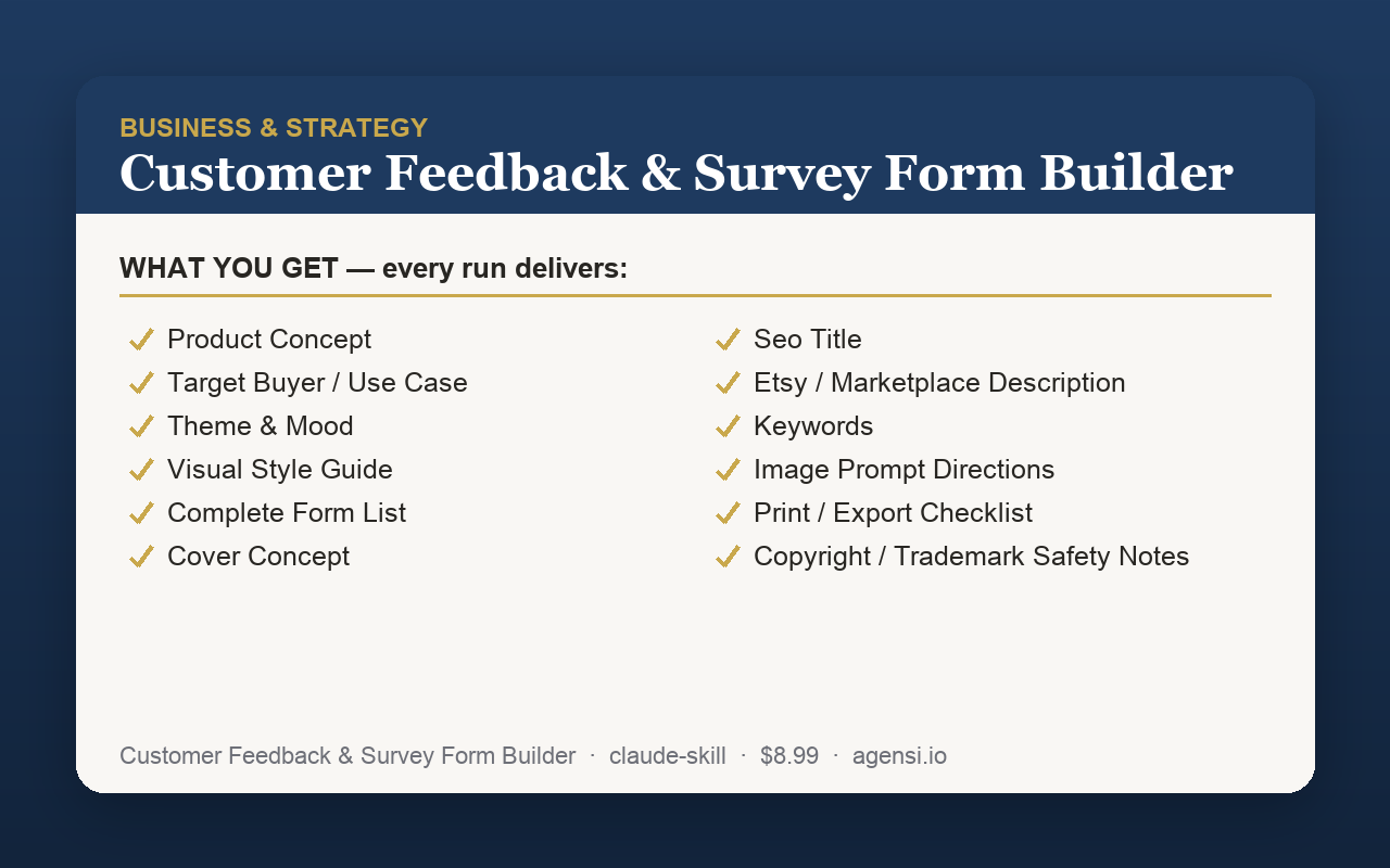 Customer Feedback & Survey Form Builder preview