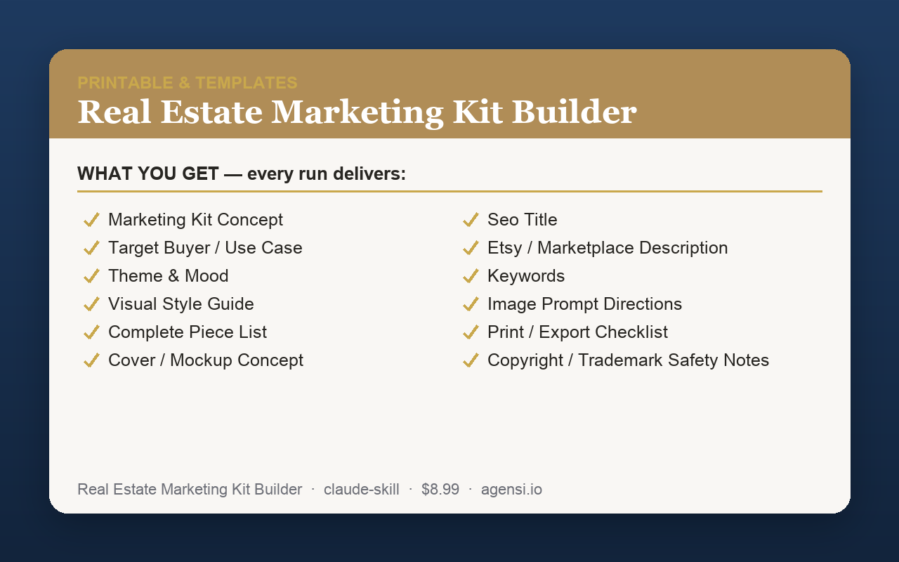Real Estate Marketing Kit Builder preview