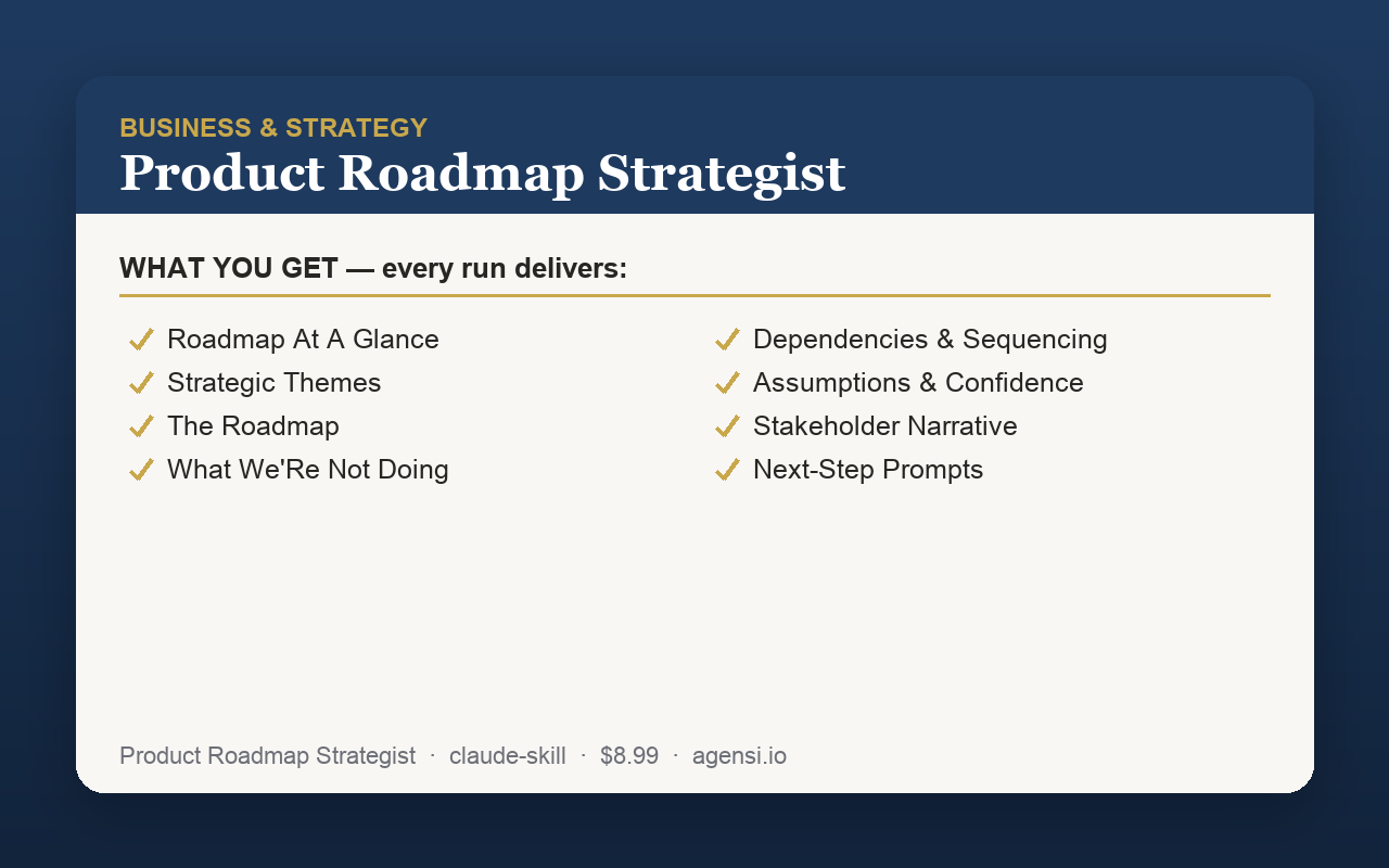 Product Roadmap Strategist preview