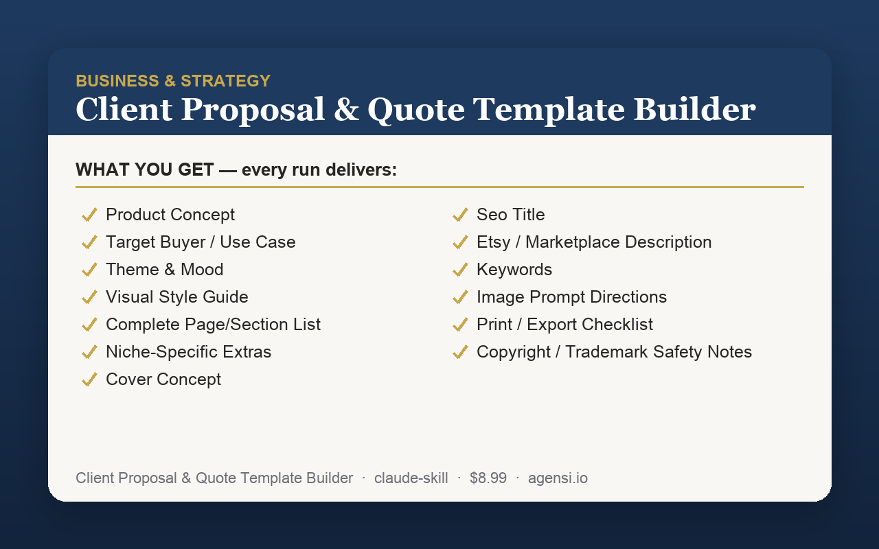 Client Proposal & Quote Template Builder preview