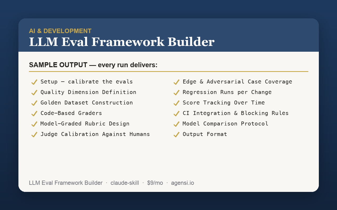 LLM Eval Framework Builder preview