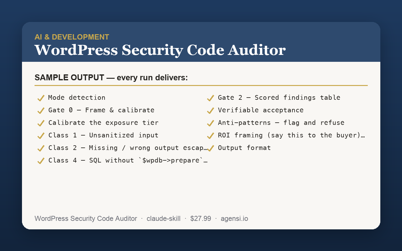 WordPress Security Code Auditor preview