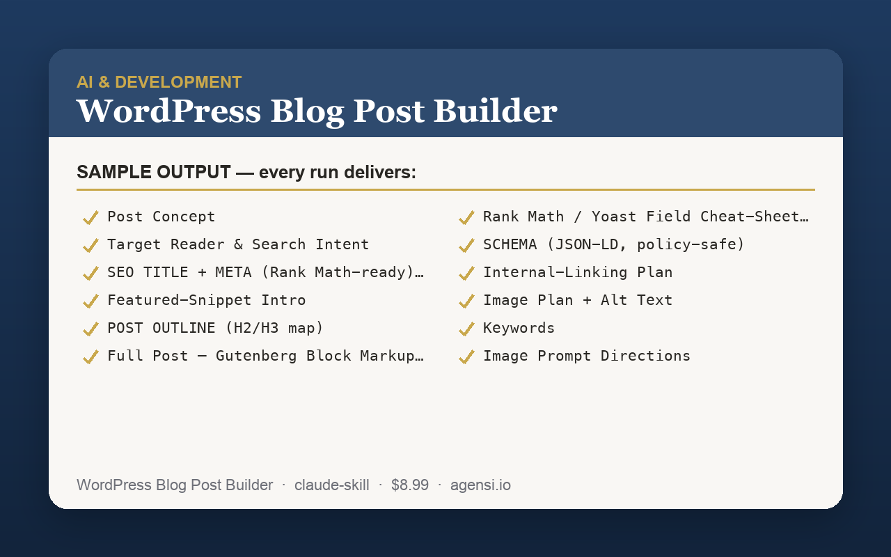 WordPress Blog Post Builder preview